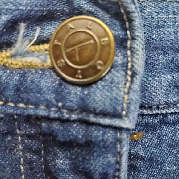 Talbots Jeans Womens 14 Petite Blue Vintage Pleated Stretch Denim - Picture 8 of 10